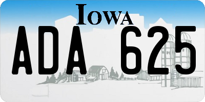 IA license plate ADA625