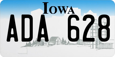 IA license plate ADA628