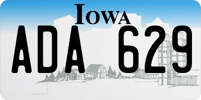 IA license plate ADA629
