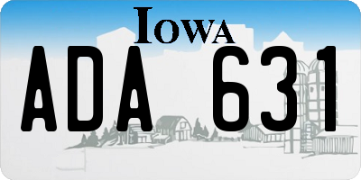 IA license plate ADA631