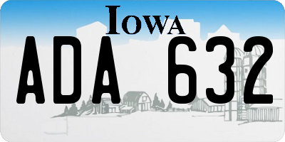 IA license plate ADA632