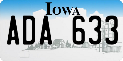 IA license plate ADA633