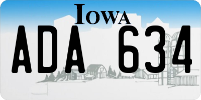 IA license plate ADA634