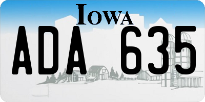 IA license plate ADA635