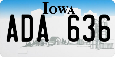 IA license plate ADA636