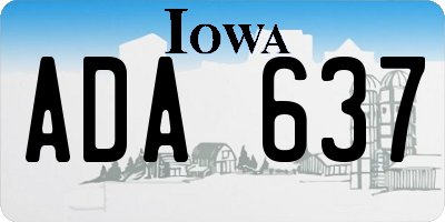 IA license plate ADA637