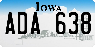 IA license plate ADA638