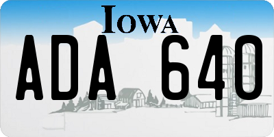 IA license plate ADA640