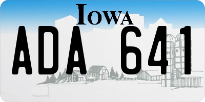 IA license plate ADA641