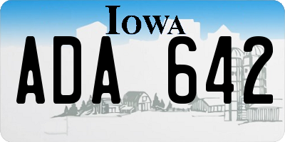 IA license plate ADA642