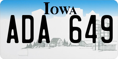 IA license plate ADA649