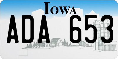 IA license plate ADA653