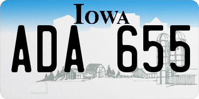 IA license plate ADA655