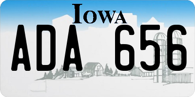 IA license plate ADA656