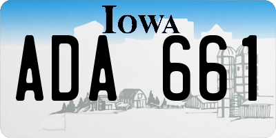 IA license plate ADA661