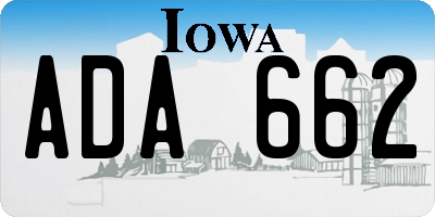 IA license plate ADA662