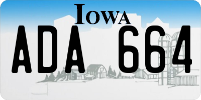 IA license plate ADA664