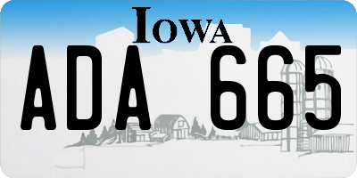 IA license plate ADA665