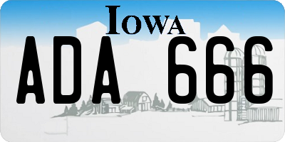 IA license plate ADA666