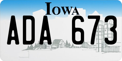 IA license plate ADA673