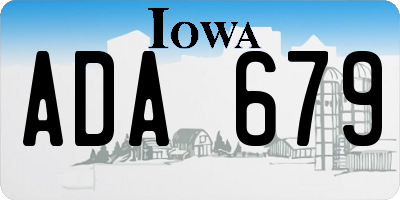 IA license plate ADA679