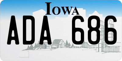 IA license plate ADA686