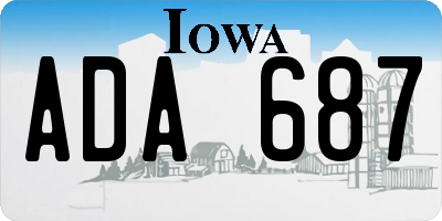 IA license plate ADA687