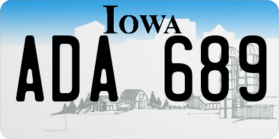 IA license plate ADA689