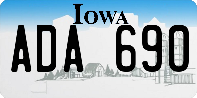 IA license plate ADA690