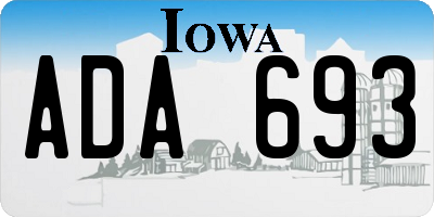 IA license plate ADA693