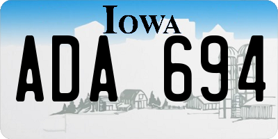 IA license plate ADA694