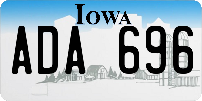 IA license plate ADA696