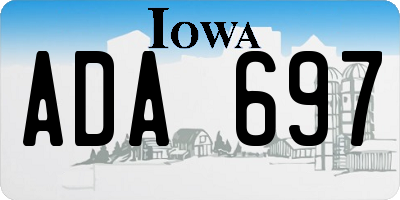 IA license plate ADA697