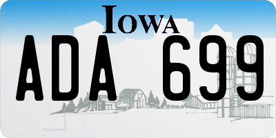 IA license plate ADA699