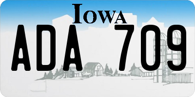 IA license plate ADA709