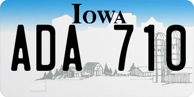 IA license plate ADA710