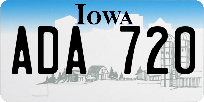 IA license plate ADA720