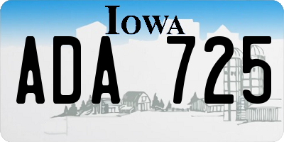 IA license plate ADA725
