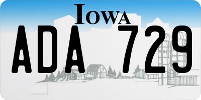 IA license plate ADA729