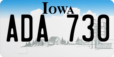 IA license plate ADA730