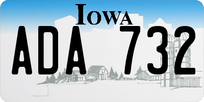 IA license plate ADA732