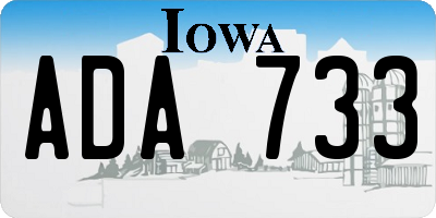 IA license plate ADA733