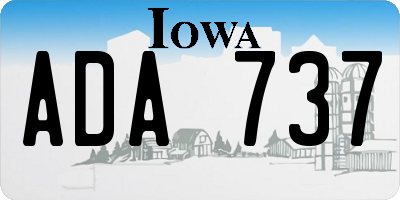 IA license plate ADA737