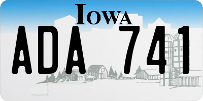 IA license plate ADA741