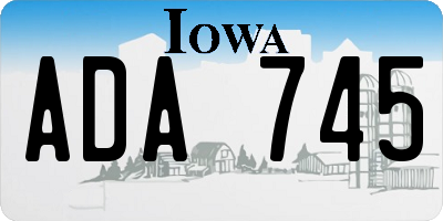 IA license plate ADA745