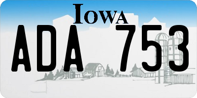 IA license plate ADA753