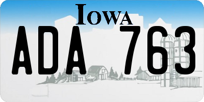 IA license plate ADA763