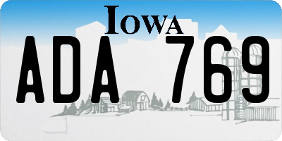 IA license plate ADA769