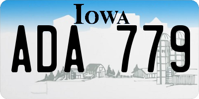 IA license plate ADA779