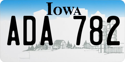 IA license plate ADA782
